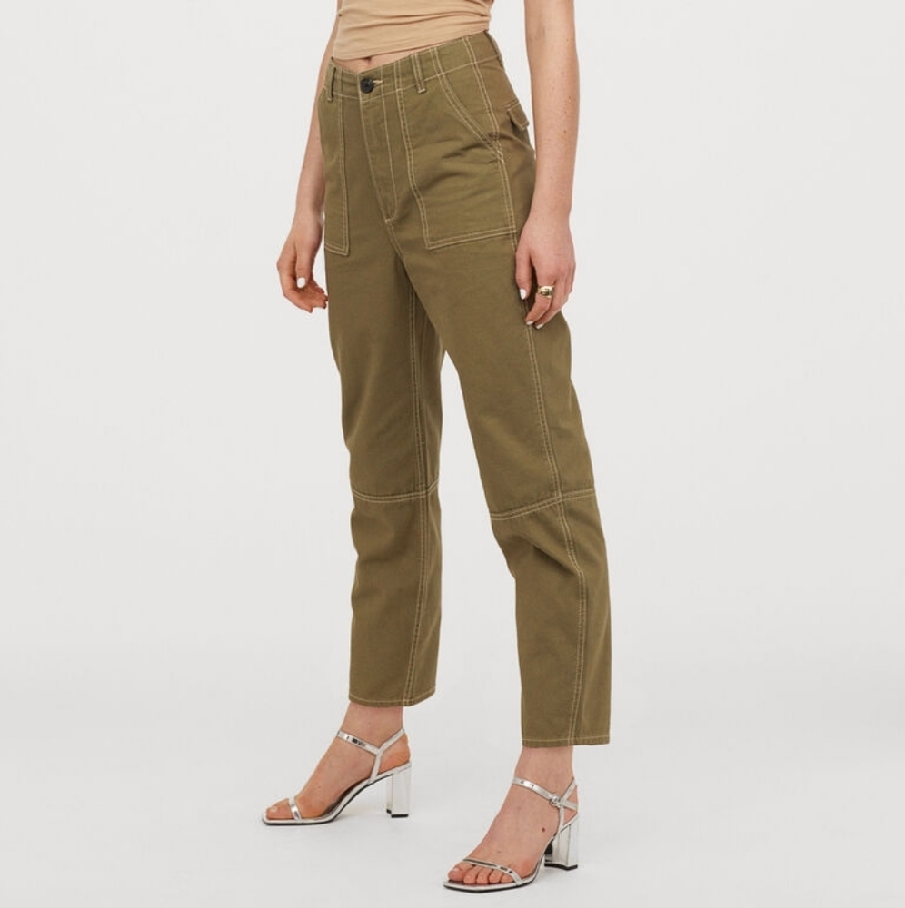 Ankle-length cotton pants